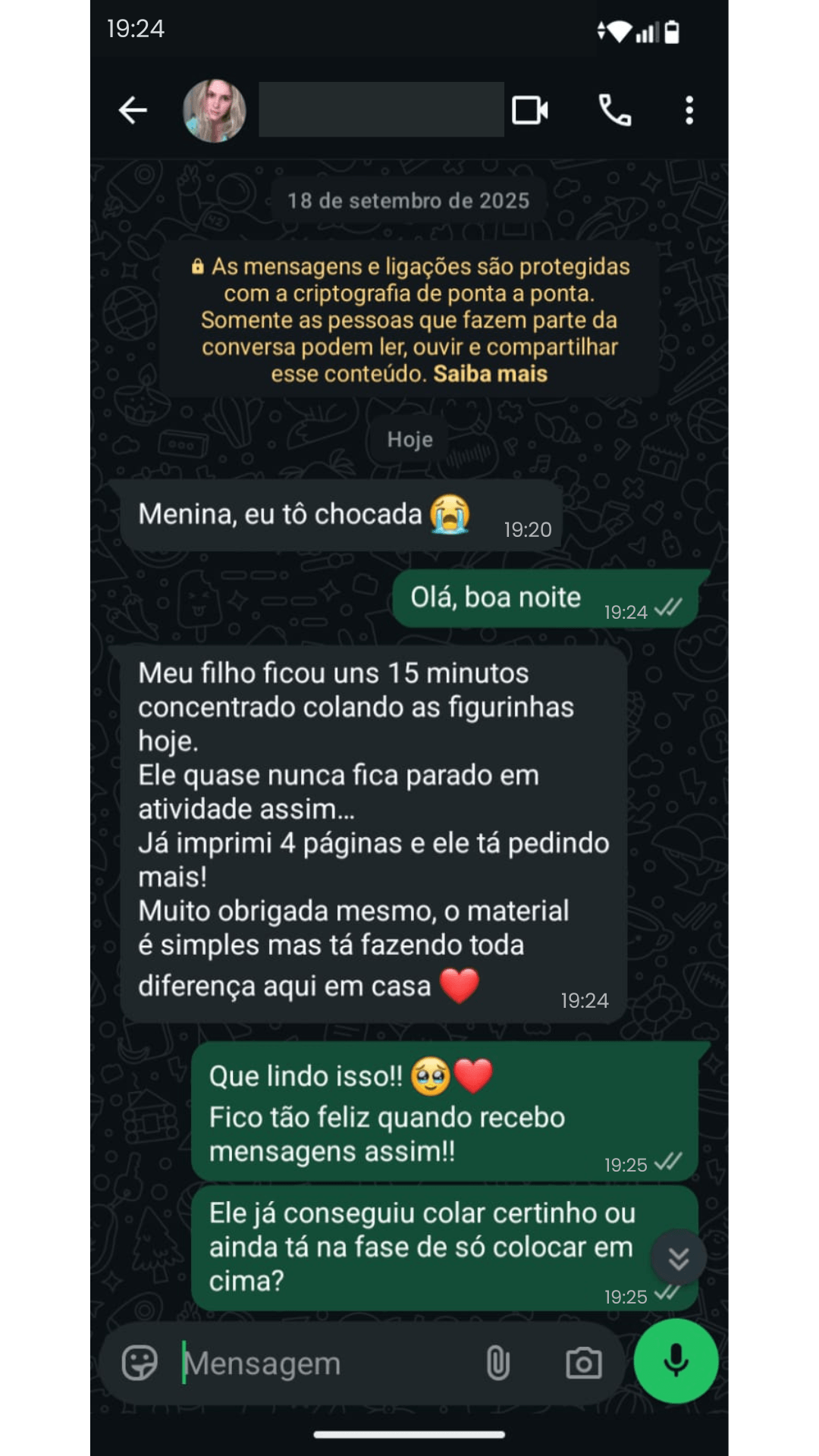 Depoimento de cliente satisfeito